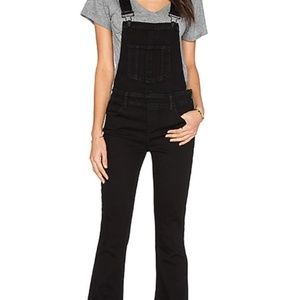 PAIGE Tavie Flare Overalls in Raven Black-size 25
